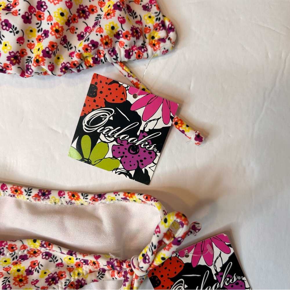 NWT Bathing Suits Outlooks Women’s Swimsuit Top Bottoms Floral Print Size XL - Picture 15 of 17